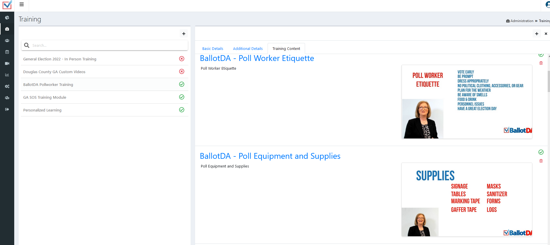 Poll Worker Training Dashboard